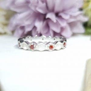 Hexagonum Ring - January Cubic Zirconia - Size P